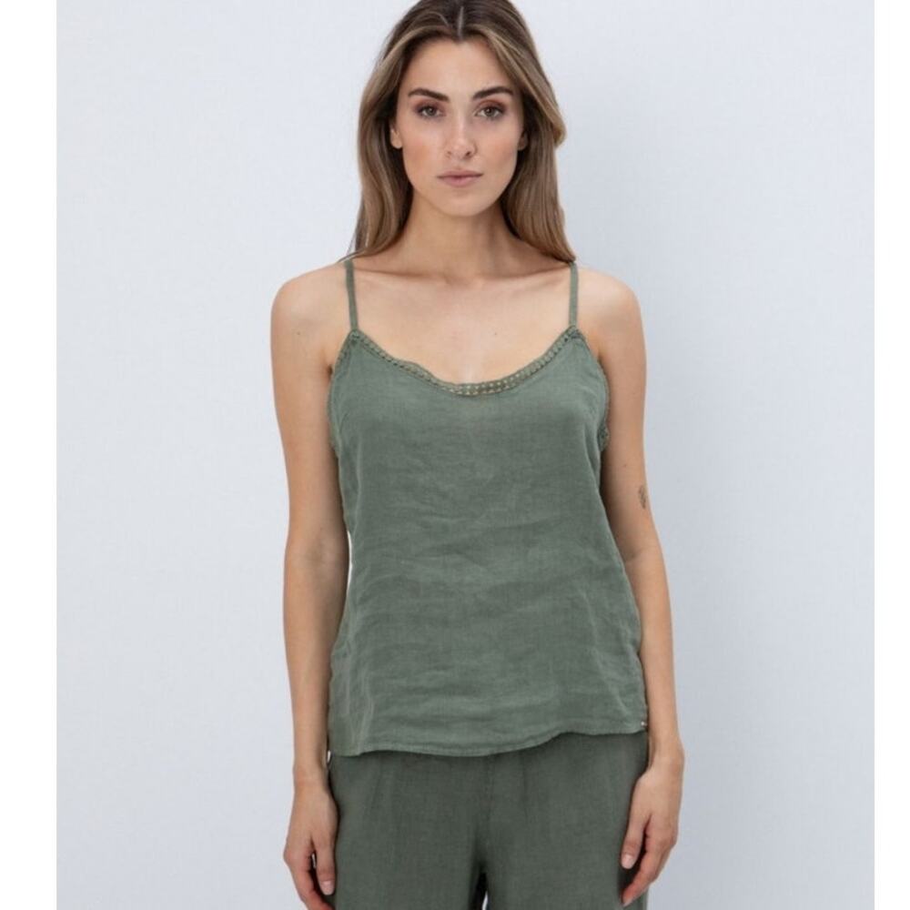 New military green cami with lace details size XS